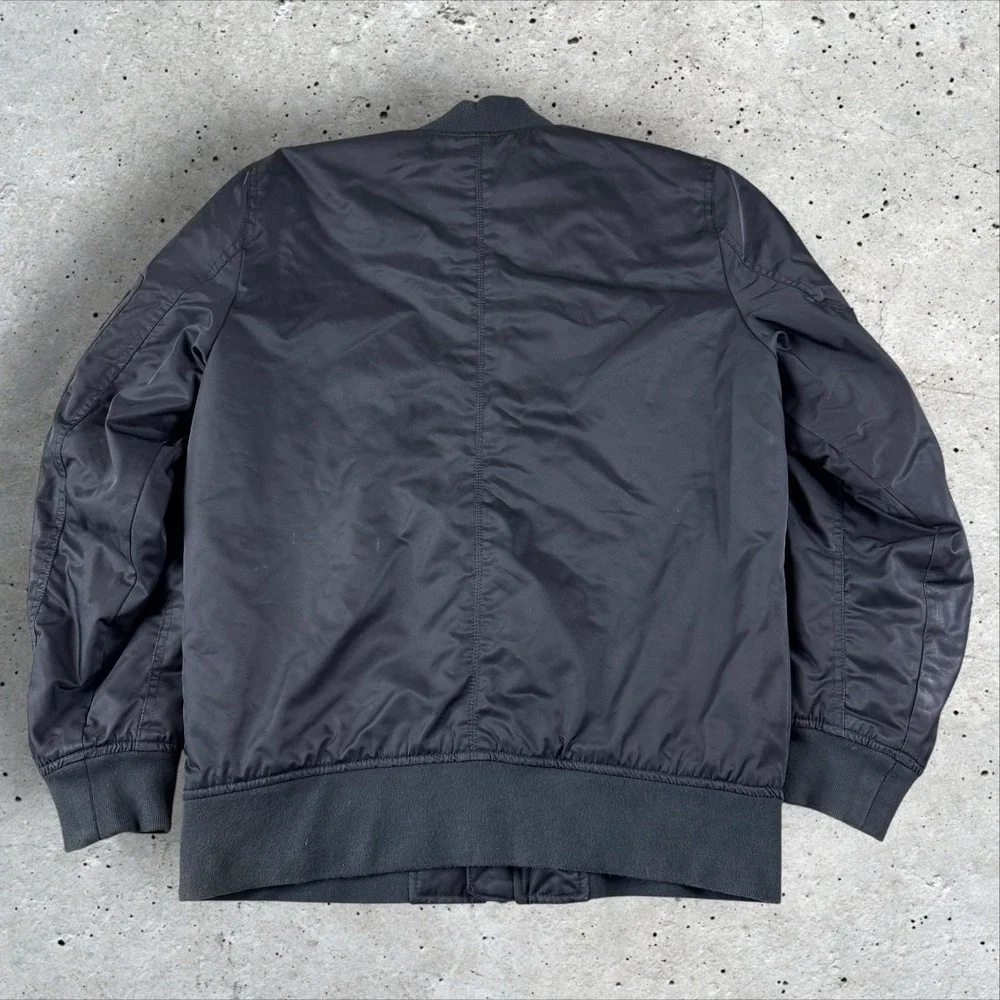 Abercrombie & Fitch Black Bomber Jacket‎ Men's Small Quilted Flight